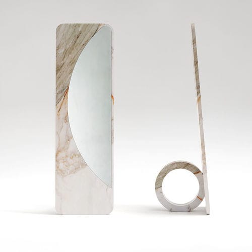 Specchio da terra - RING - Pistore Marmi - design originale / rettangolare / ad anelli