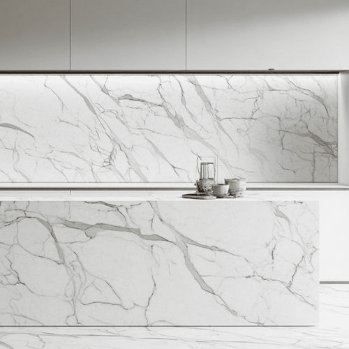 Lastra in pietra in marmo - BIANCO STATUARIO - Pistore Marmi - per stanza da bagno / per piano di lavoro / per cucina