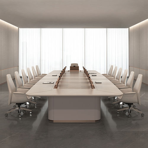 Tavolo da riunione contemporaneo - MONACO - Turadi - impiallacciato in legno / in legno laccato / in pelle