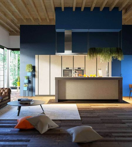 Cucina contemporanea - VENUS - CIESSE CUCINE SRL - in gres porcellanato / con isola / senza maniglie