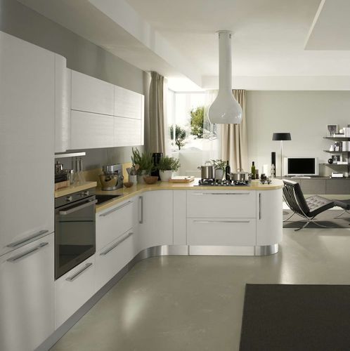 Cucina contemporanea - VENUS MATRIX - CIESSE CUCINE SRL - in legno compensato / a L / con impugnature
