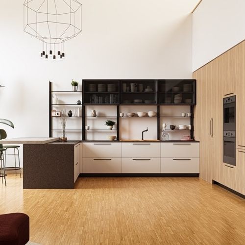 Cucina contemporanea - VENUS ORANGE - CIESSE CUCINE SRL - in MDF laccato / a L / con impugnature