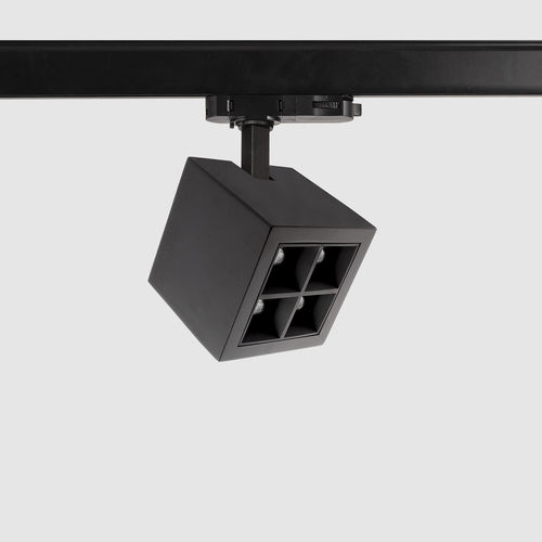 Faretti a binario LED - ICONIC-T-Q4 - Evorino - cubo / in ghisa di alluminio / contract