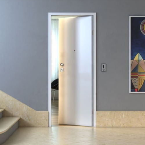 Porta in acciaio - iBlind series - PORTE ITALIANE - d'ingresso / battente / contemporanea