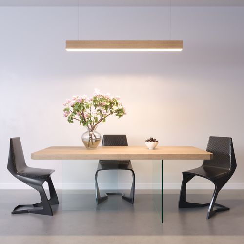 Tavolo contemporaneo - AIR - PORTE ITALIANE - in rovere / in laminato / con supporto in vetro temperato