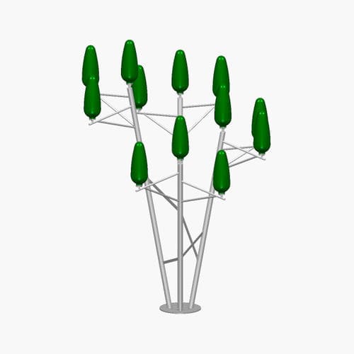 Piccolo generatore eolico asse verticale - HYBRID WINDBUSH - New World Wind - bipala / onshore / solare