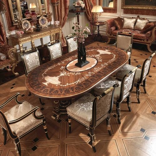 Tavolo da pranzo in stile - F174 - Francesco Molon - in legno / con supporto in legno / con supporto in metallo
