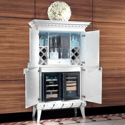 Mobile bar classico - B502 - Francesco Molon - in vetro / in metallo / con sportello battente