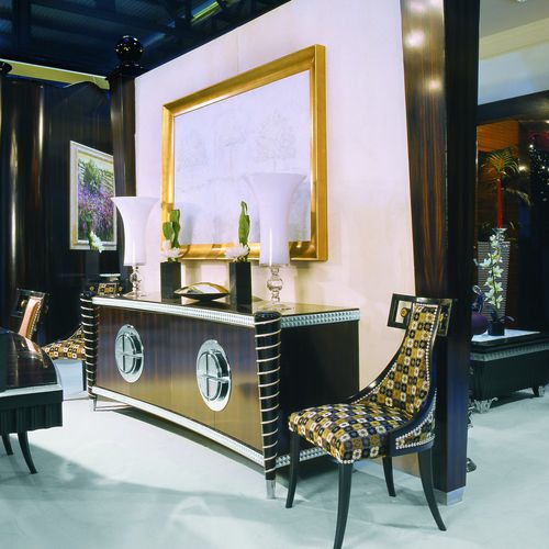 Credenza contemporanea - C501 - Francesco Molon - in ebano di macassar / con 4 gambe