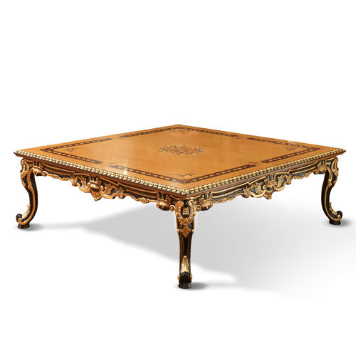 Tavolino basso in stile - T455 - Francesco Molon - in legno / con supporto in legno / quadrato