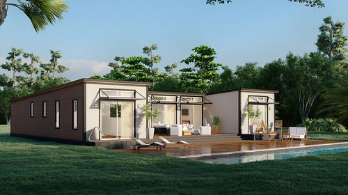 Casa tipo bungalow - MOON - NingBo DeepBlue Smarthouse Co.,LTD. - contemporanea / a un piano / in legno