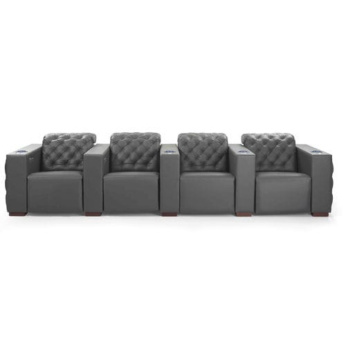 Poltrona per cinema in pelle bovina - BROUGHAM - KARLSSON SEATING LTD. - per uso residenziale / nera / con portabicchieri refrigerante
