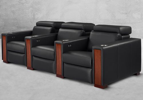 Poltrona per cinema in pelle - SHELBY - KARLSSON SEATING LTD. - per uso residenziale / nera / con portabicchieri refrigerante