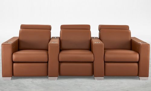 Poltrona per cinema in pelle - LUSSO - KARLSSON SEATING LTD. - per uso residenziale / marrone / con portabicchieri refrigerante