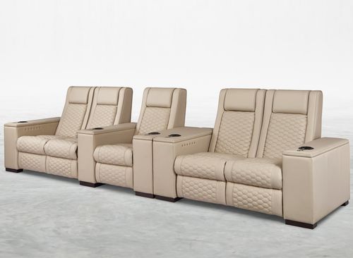 Poltrona per cinema in pelle - CORNICHE - KARLSSON SEATING LTD. - per uso residenziale / beige / con poggiatesta