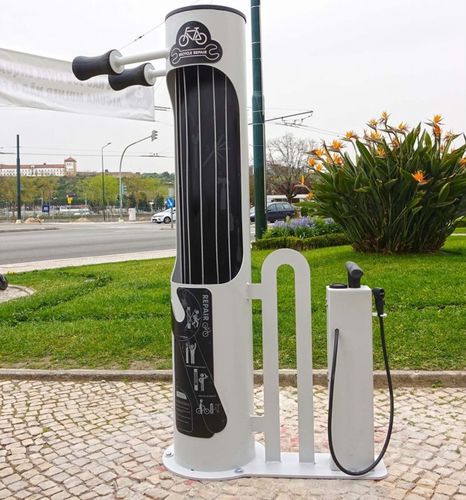 Stazione di riparazione biciclette in lamiera d'acciaio - KIT BICI 1 - Veco Urban Design - in alluminio / in acciaio inossidabile / con set di utensili