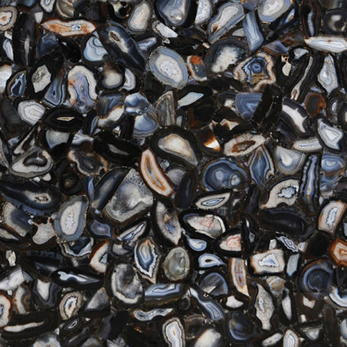 Lastra in pietra in quarzo - AGATE BLACK EYE - Fiorantina Stone - a muro / levigata / nera
