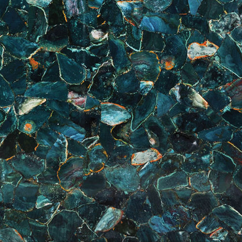 Lastra in pietra in quarzo - Agate Green - Fiorantina Stone - per interni / levigata / verde