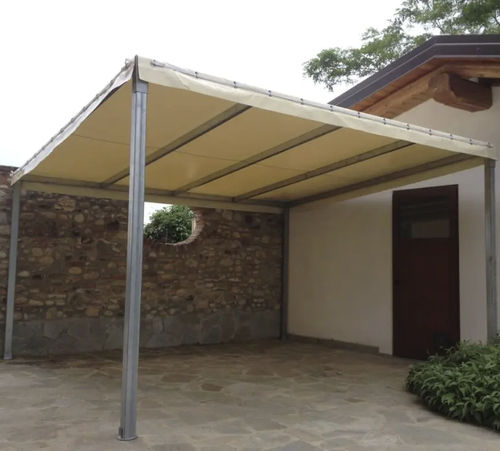 Pergola autoportante - Perga - Tenso Coverings - in acciaio galvanizzato / in PVC / con copertura in tela