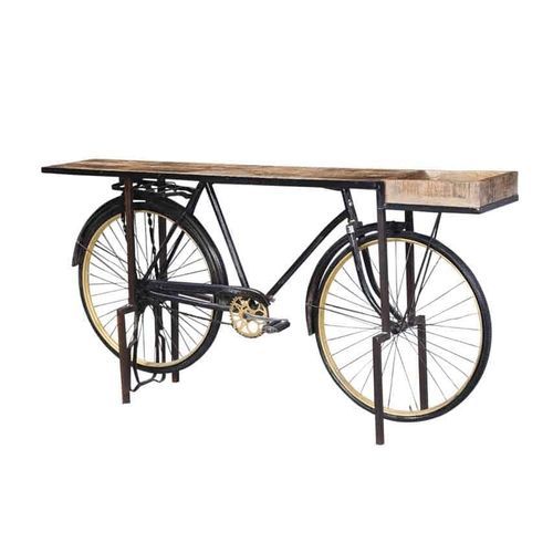 Consolle vintage - BICYCLE  - GrandDécor - in legno / con supporto in metallo / con contenitore