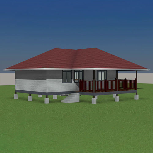 Casa tipo bungalow - PT220330 - Zhejiang Putian Integrated Housing Co., Ltd. - ecologica / contemporanea / con terrazza