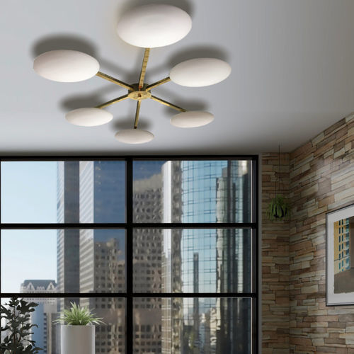 Plafoniera contemporanea - 1336-PO6 LE200 - SimoEng SRLS - lineare / ovale / in ottone