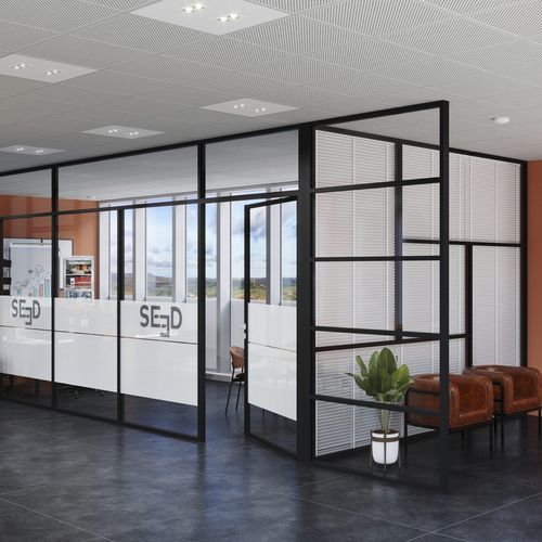 Porta battente - DOORKIT20 - SEED - da interno / in vetro / contemporanea