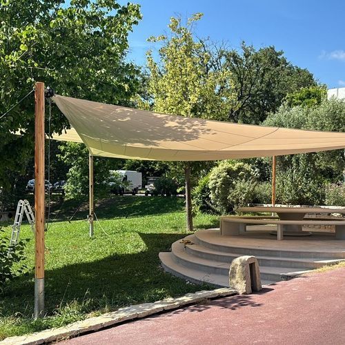 Pilastro per tenda a vela - Woodspars - in legno massiccio / rotondo