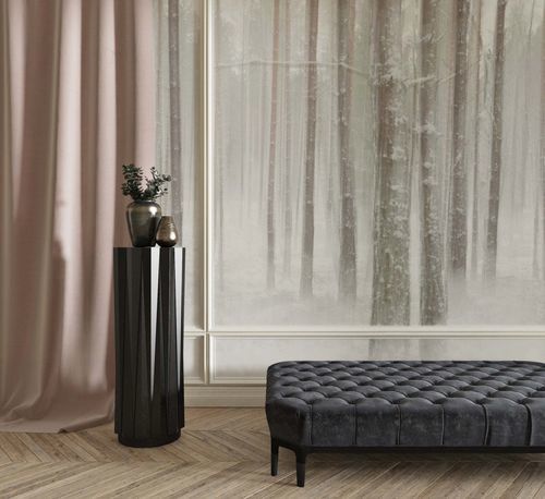 Carta da parati design scandinavo - FOR&Ecirc;T HIVERNALE - Kam et Leon - in tessuto non tessuto / in vinile / con motivi naturali