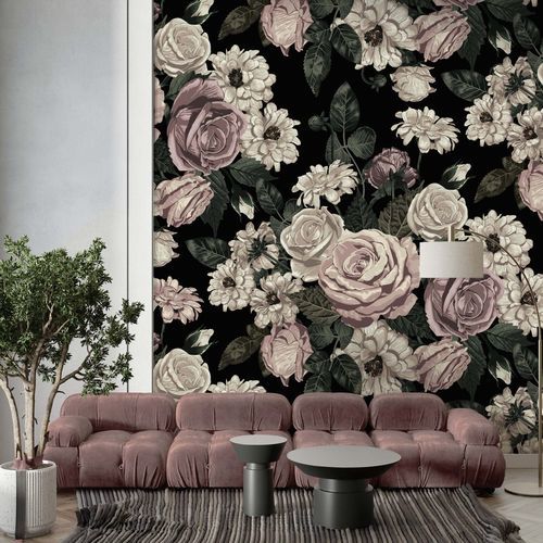 Carta da parati contemporanea - ROSES ROMANTIQUES - Kam et Leon - in cartone / in vinile / in PVC