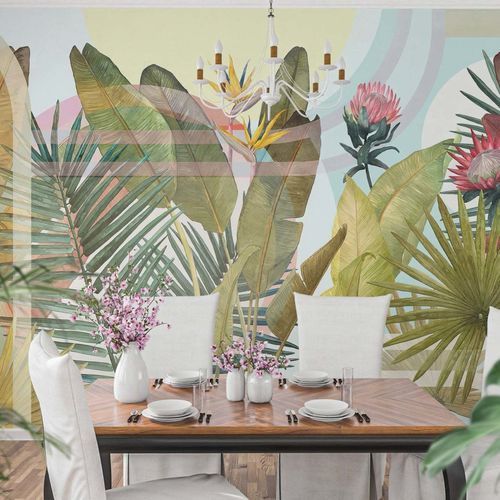 Carta da parati contemporanea - TROPICAL - Kam et Leon - in cartone / in vinile / a righe