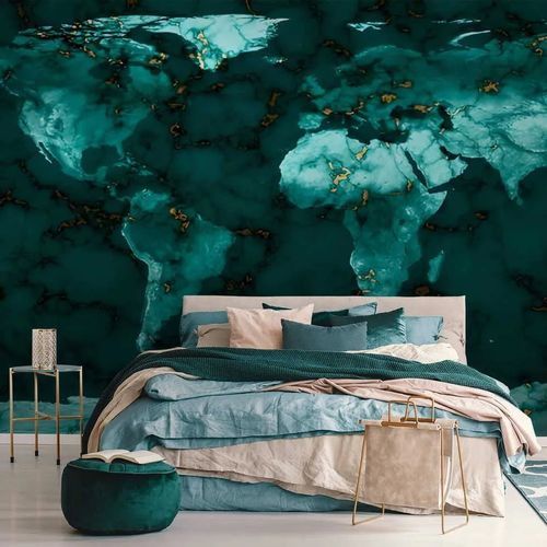 Carta da parati contemporanea - MONDE - Kam et Leon - in tessuto non tessuto / in vinile / con motivo a mappa