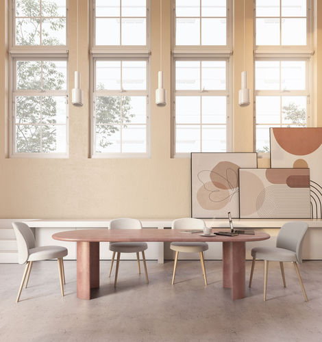 Tavolo contemporaneo - Solid Studio - in calcestruzzo fibrorinfrozato / con supporto in calcestruzzo / rettangolare