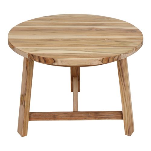 Tavolo d'appoggio contemporaneo - INGO - MisterWils - in teak / con supporto in legno massiccio / rotondo