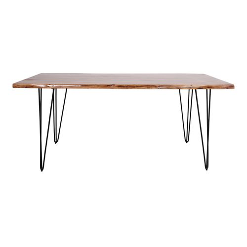 Tavolo da pranzo contemporaneo - BOMBAY - MisterWils - in acacia / con supporto in acciaio / rettangolare