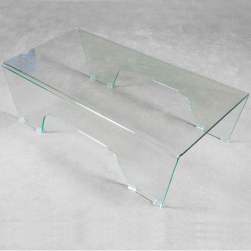 Tavolino basso contemporaneo - Ghoy - Itamoby - in vetro curvato / con supporto in vetro / rettangolare