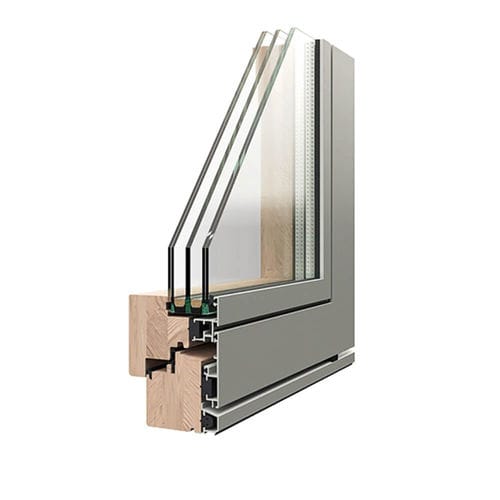 Finestra legno alluminio - PLANUS - Caiframe - in alluminio / in vetro / in legno