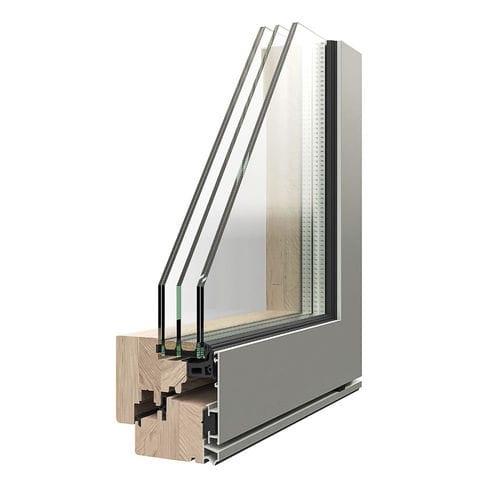 Finestra legno alluminio - EVERGLASS - Caiframe - in alluminio / in alluminio / in vetro