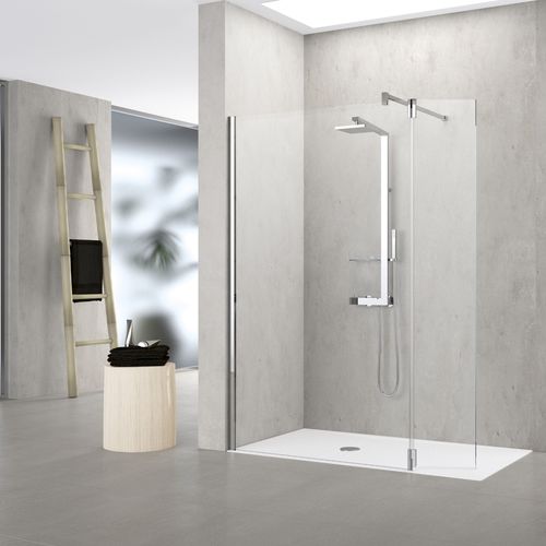 Parete doccia a bilico - KUADRA H+HFA - NOVELLINI - d'angolo / d'angolo / in vetro temprato