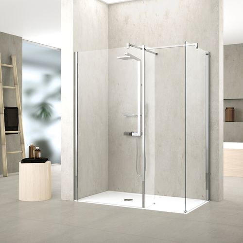 Parete doccia battente - KUADRA H7 - NOVELLINI - d'angolo / in vetro temprato / professionale