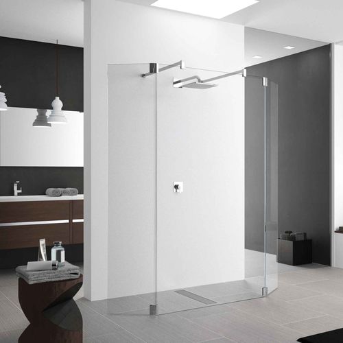Parete doccia fissa - KUADRA H4 - NOVELLINI - a pavimento / in vetro temprato / professionale