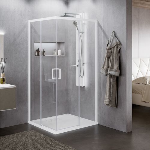 Parete doccia fissa - ZEPHYROS 2.0 AH - NOVELLINI - d'angolo / d'angolo / in vetro temprato