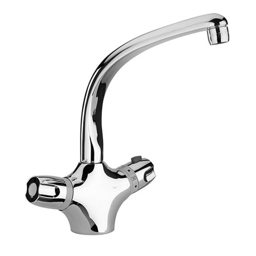 Miscelatore doppio comando da appoggio - 2T : 2T..571TH - Paini - termostatico / in metallo cromato / da cucina