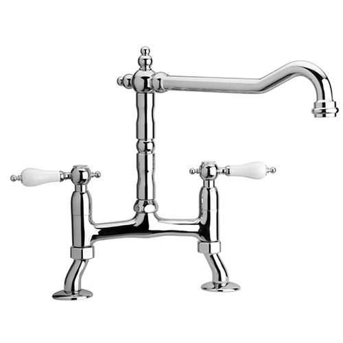 Miscelatore doppio comando da appoggio - 10..220L1 - Paini - in metallo cromato / da cucina / 2 fori