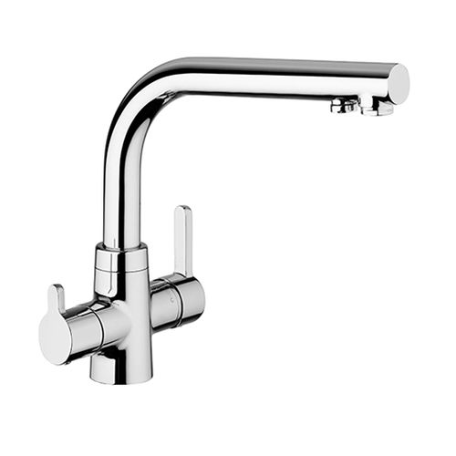 Miscelatore doppio comando da appoggio - 92..6433VE7B90 - Paini - in metallo cromato / da cucina / 3 fori