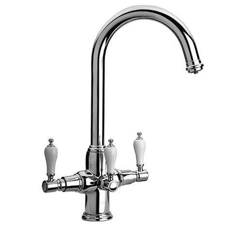 Miscelatore doppio comando da appoggio - RG..543DFSFL1 - Paini - in metallo cromato / da cucina / 3 fori