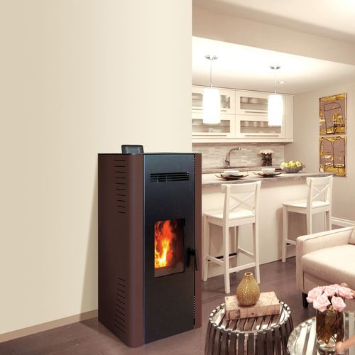 Stufa a pellet - TETRA 6 - Cheminées de Chazelles - 5 kW...10 kW / contemporanea / in acciaio