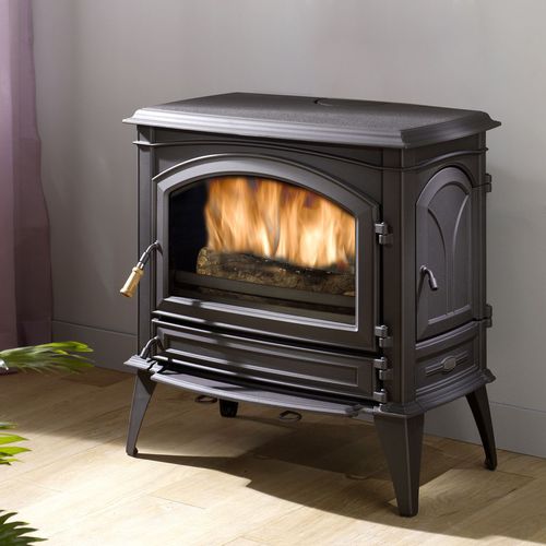 Stufa a legna - RUSTIQUE ANTHRACITE - Cheminées de Chazelles - 11 kW / contemporanea / in ghisa