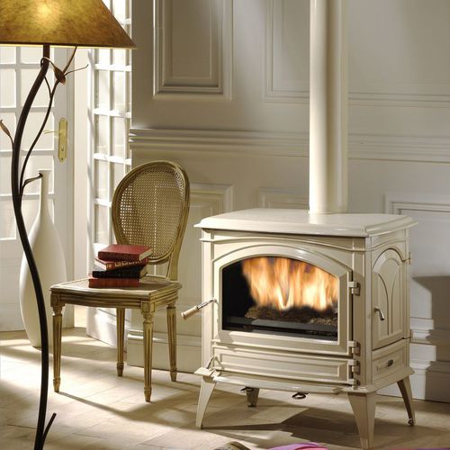 Stufa a legna - IVORY RUSTIC - Cheminées de Chazelles - 11 kW / contemporanea / in ghisa