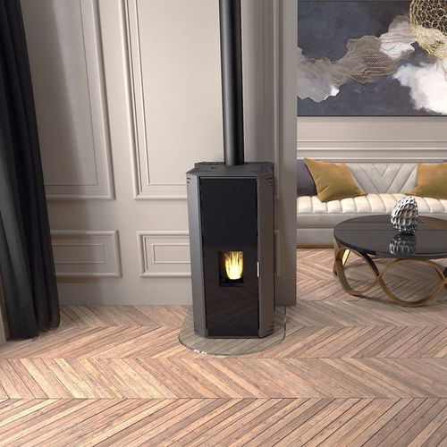 Stufa a pellet - SAPHIR 9 - Cheminées de Chazelles - 5 kW...10 kW / contemporanea / in acciaio